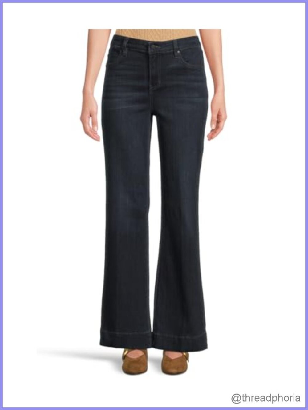 Lucy Mid-Rise Bootcut Jeans Wide Hem Stretch Denim
